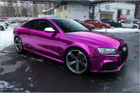 car with purple wrap
